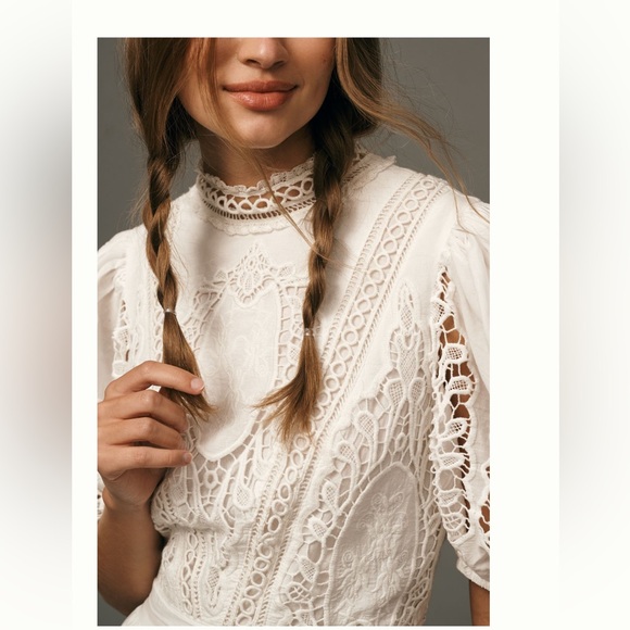 ANTHROPOLOGIE NWT MOCK NECK LACE MAXI DRESS ❤️ - Picture 4 of 5